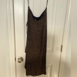 Slinky Strappy Gold Glitter Patterned Part Dress